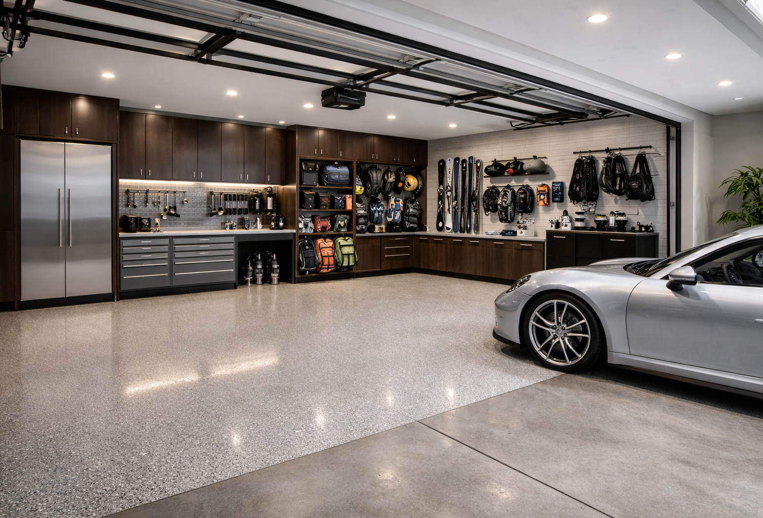 Modern, purpose-built residential garage environment